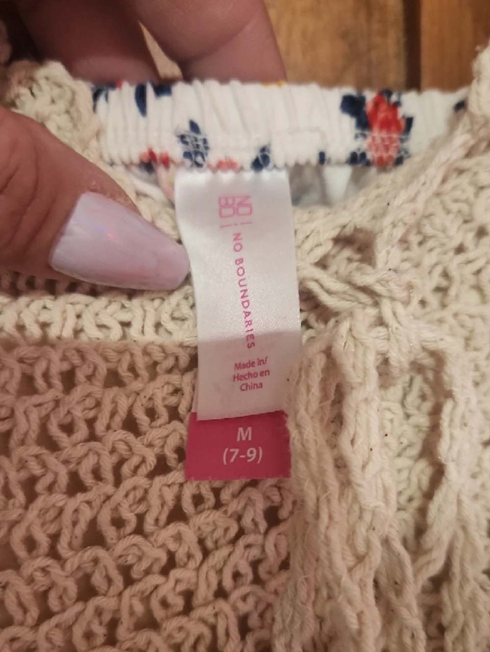 No Boundaries Cream Crochet Bodice Floral Spaghetti Strap Tank - Picture 2 of 4